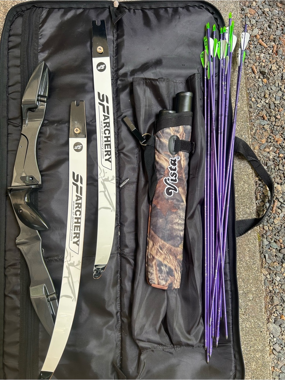 SF Archery recurve bow set bundle with arrows 15lb draw weight